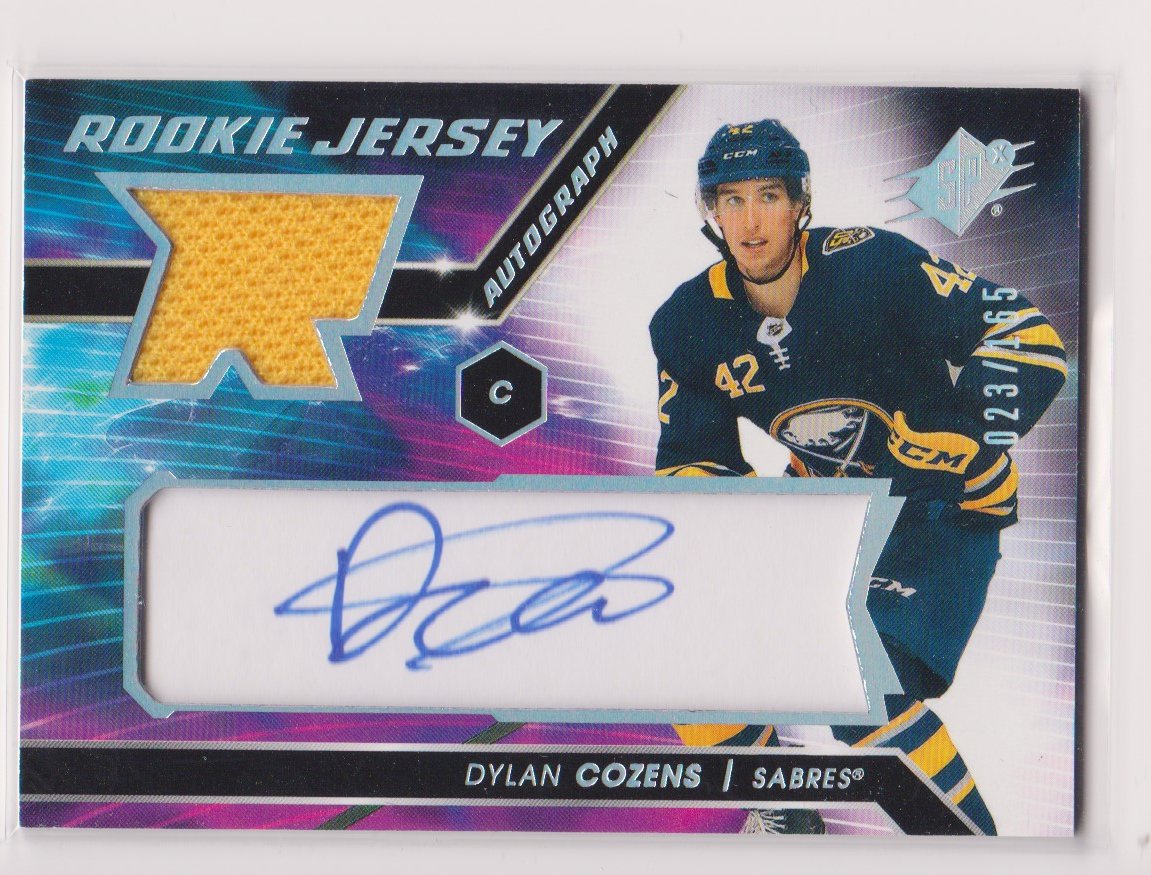 (image for) 2020-21 SPx Rookie Jersey Autographs #DC Dylan Cozens 23/165